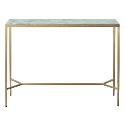 Chloe Dusty Jade Marble Console Table - Large Gold