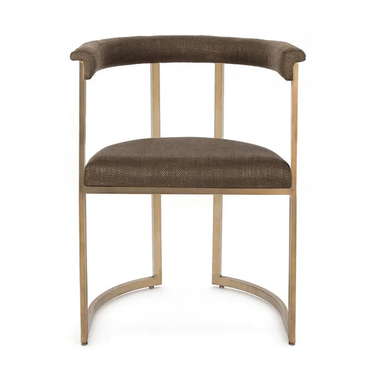 Dino Dining Chair with Upholstered Arms - Chocolate Linen