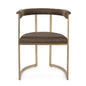 Dino Dining Chair with Upholstered Arms - Chocolate Linen