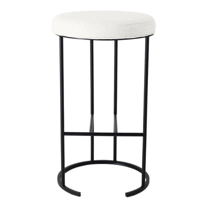 Blackley Black Iron Bar Stool - Natural Linen