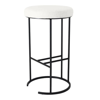 Blackley Black Iron Bar Stool - Natural Linen