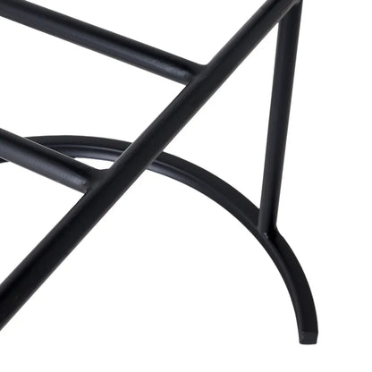 Blackley Black Iron Bar Stool - Natural Linen