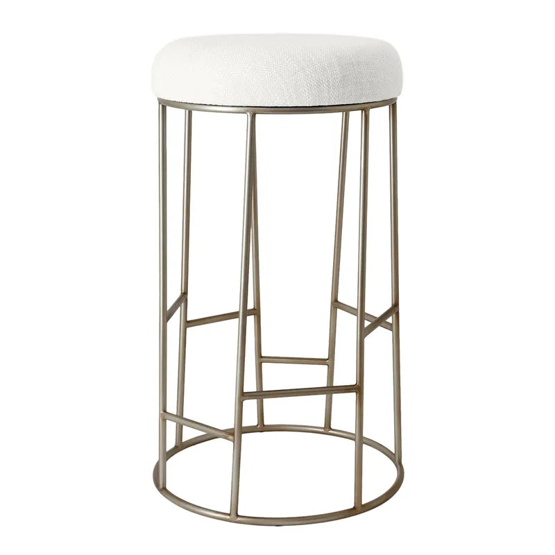 Aiden Gold Steel Bar Stool - Natural Linen