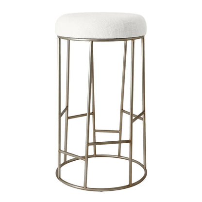 Aiden Gold Steel Bar Stool - Natural Linen