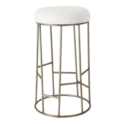 Aiden Gold Steel Bar Stool - Natural Linen