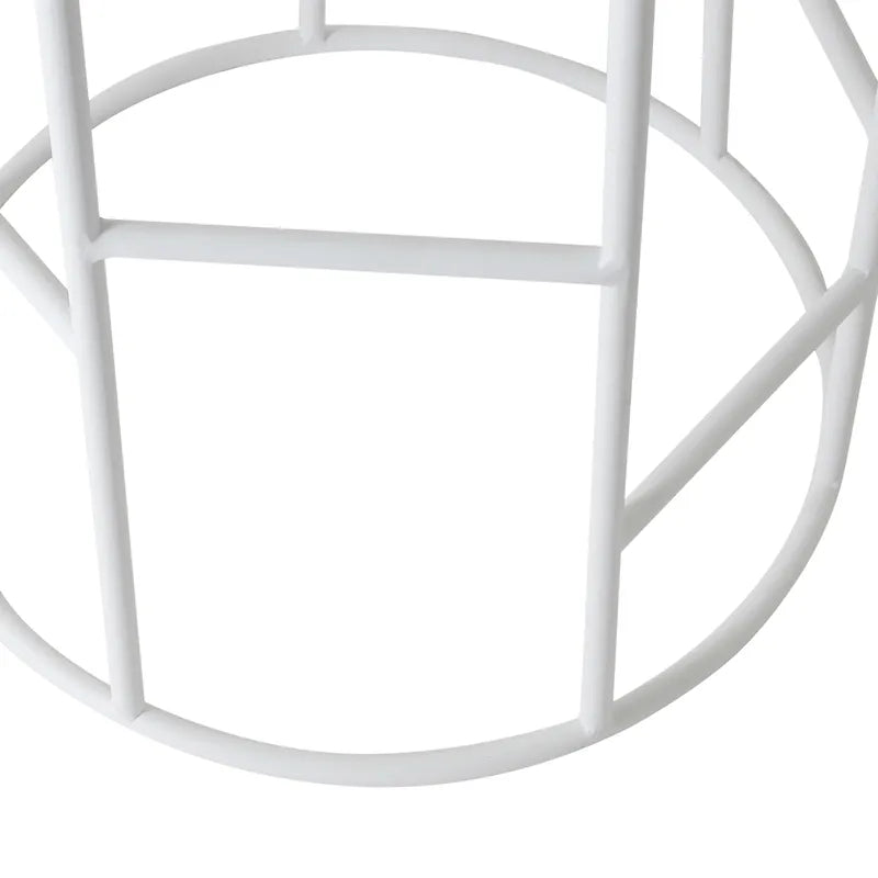 Aiden White Steel Bar Stool - Natural Linen