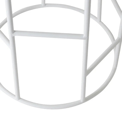 Aiden White Steel Bar Stool - Natural Linen