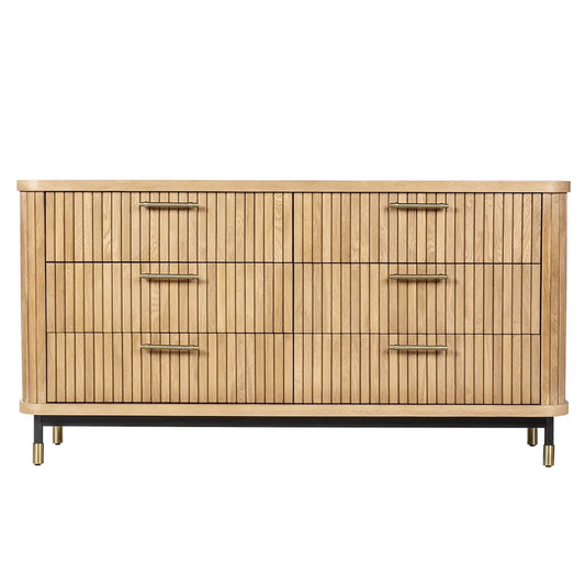 Sophia Oak 6 Drawer Chest - Natural