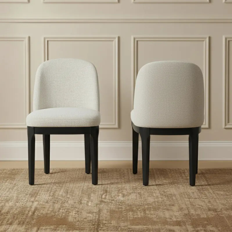 Jamie Black Dining Chair Set of 2 - Natural