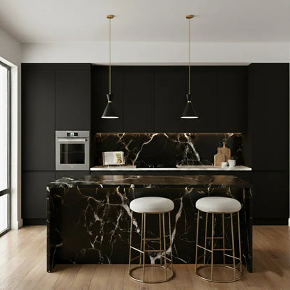 Oslo Pendant - Black with Brass