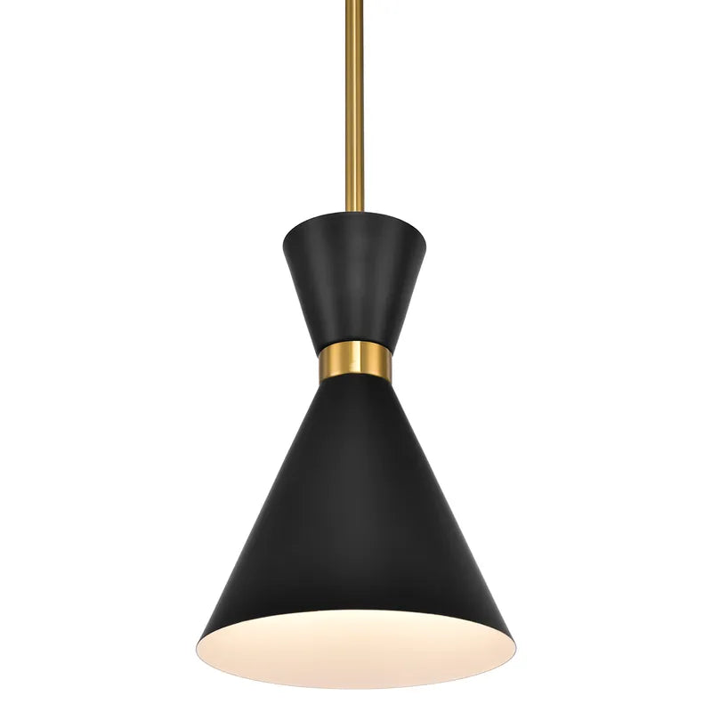 Oslo Pendant - Black with Brass