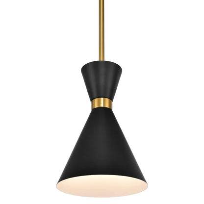 Oslo Pendant - Black with Brass