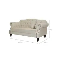 Vaucluse 2 Seat Hamptons Buttoned Sofa
