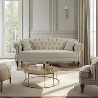 Vaucluse 3 Seat Hamptons Buttoned Sofa