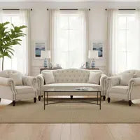 Vaucluse 3 Seat Hamptons Buttoned Sofa